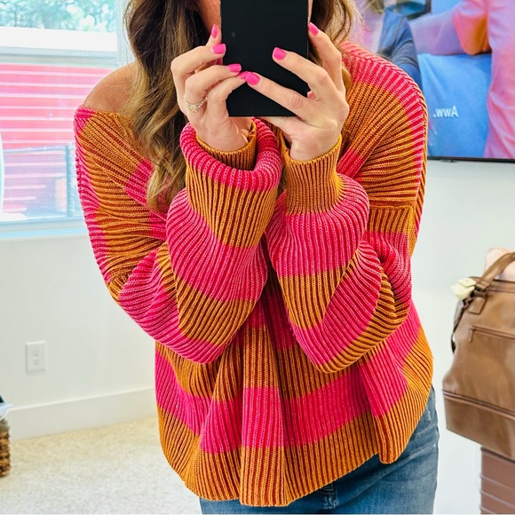 FREE PEOPLE JUST MY STRIPE SWEATER - Picture 2 of 4